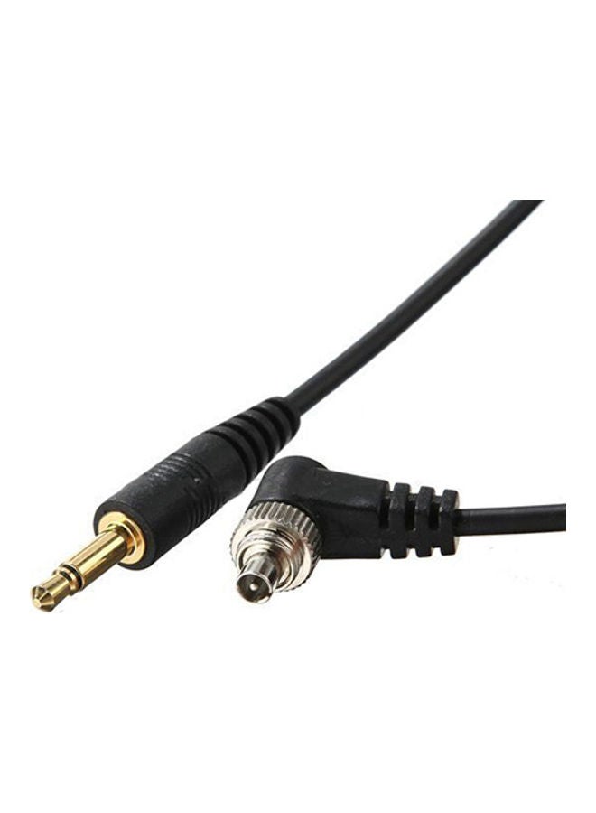 3.5mm Plug Cable Cord with Screw Lock for Studio Flash Light Black - Image 2