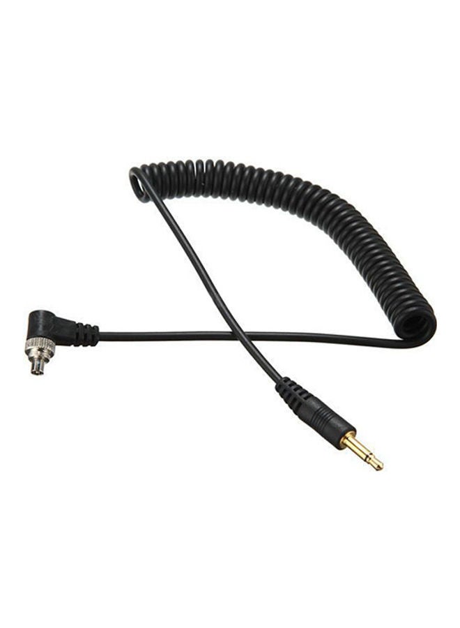 3.5mm Plug Cable Cord with Screw Lock for Studio Flash Light Black - Image 3