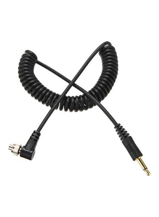 3.5mm Plug Cable Cord with Screw Lock for Studio Flash Light Black - Image 4