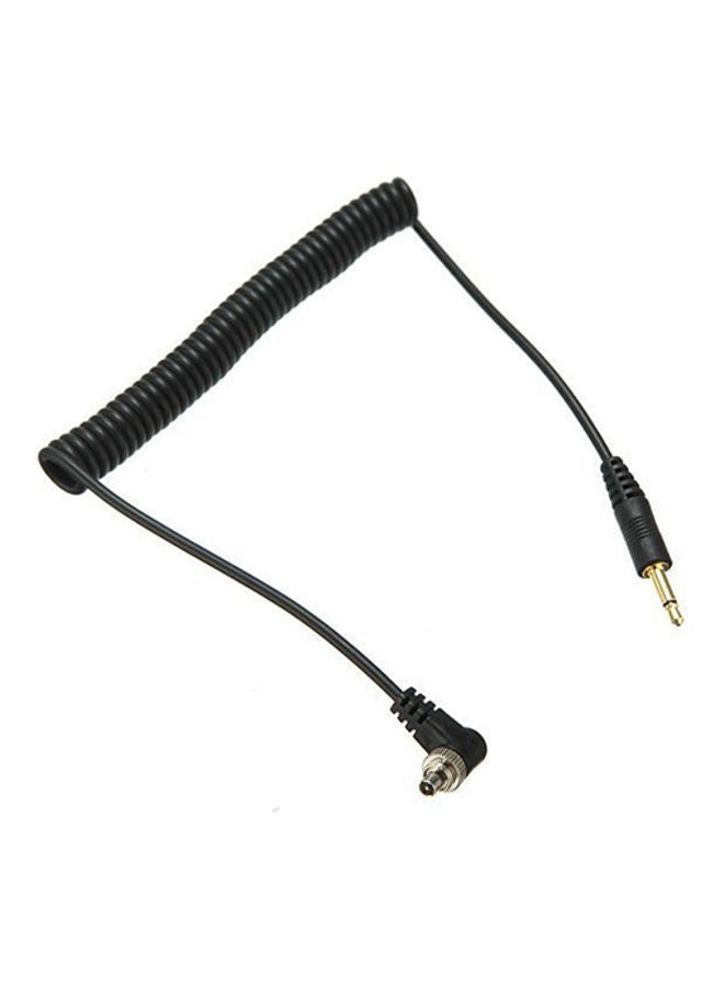 3.5mm Plug Cable Cord with Screw Lock for Studio Flash Light Black - Image 5