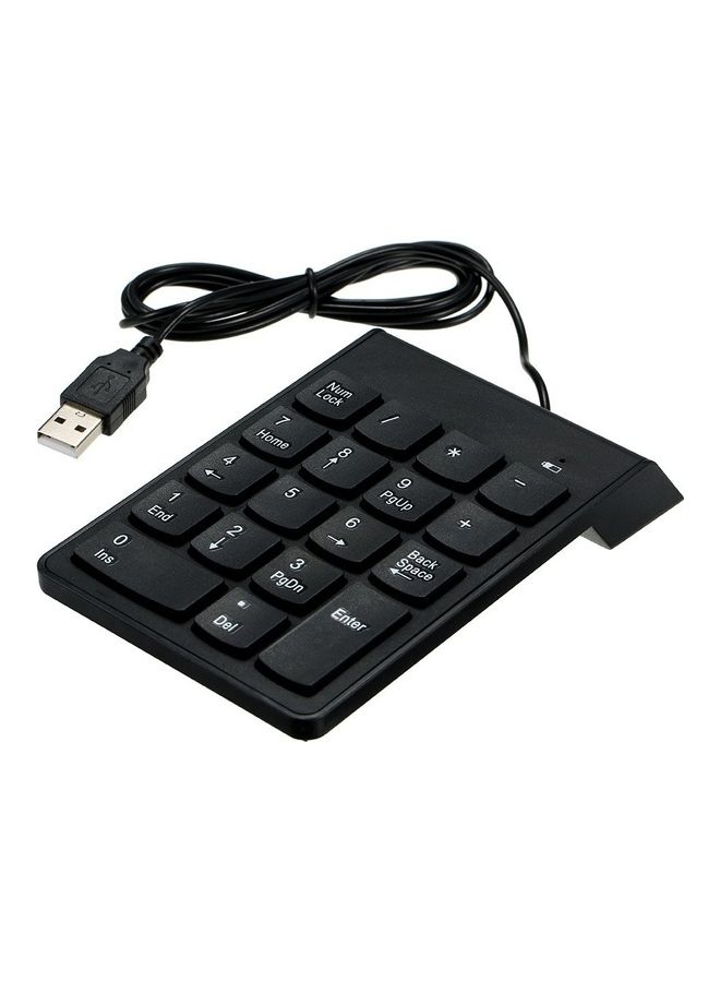 18 Keys Fashionable Low Noise Mini Numeric Keypad Waterproof USB Wired Black - Image 4