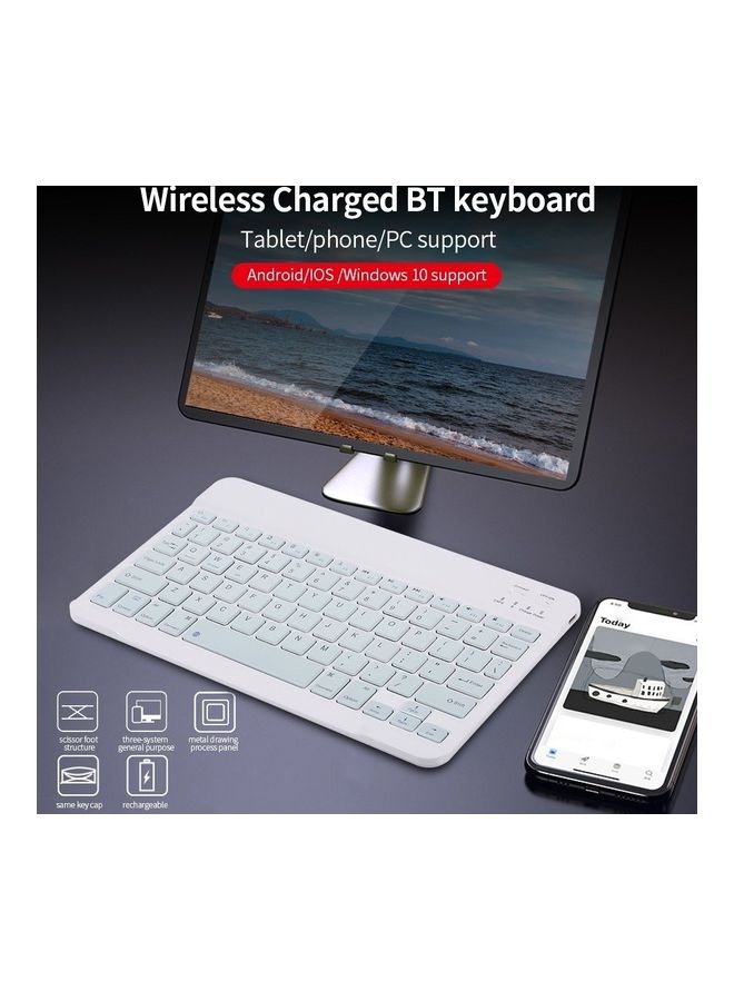 Wireless Bluetooth Keyboard Pink/White - Image 2