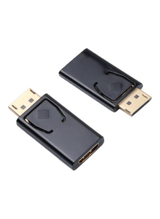 ماركة غير محددة محول لشاشة أجهزة الكمبيوتر HDTV  بمنفذ DP ذكر إلى HDMI أنثى بدقة 1080 بكسل لون أسود  - Image 2