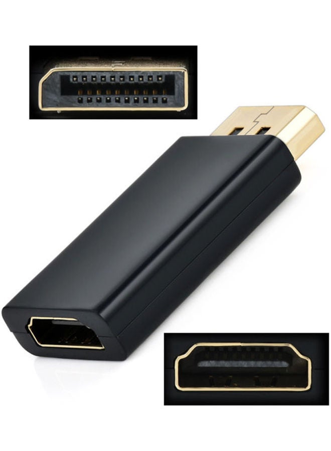 ماركة غير محددة محول لشاشة أجهزة الكمبيوتر HDTV  بمنفذ DP ذكر إلى HDMI أنثى بدقة 1080 بكسل لون أسود  - Image 3