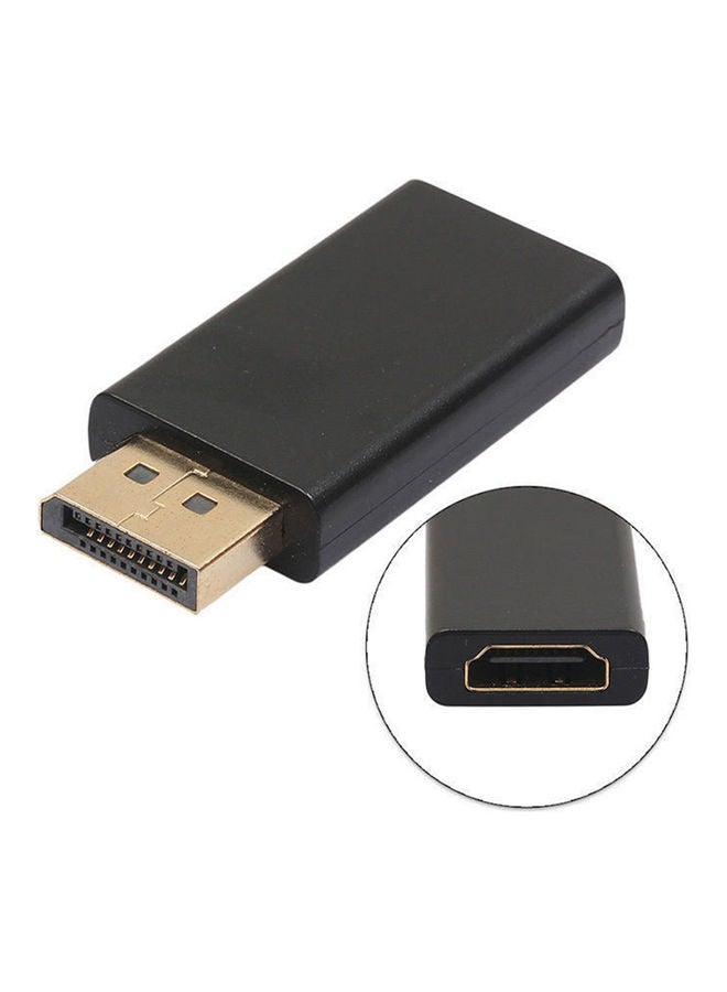 ماركة غير محددة محول لشاشة أجهزة الكمبيوتر HDTV  بمنفذ DP ذكر إلى HDMI أنثى بدقة 1080 بكسل لون أسود  - Image 5