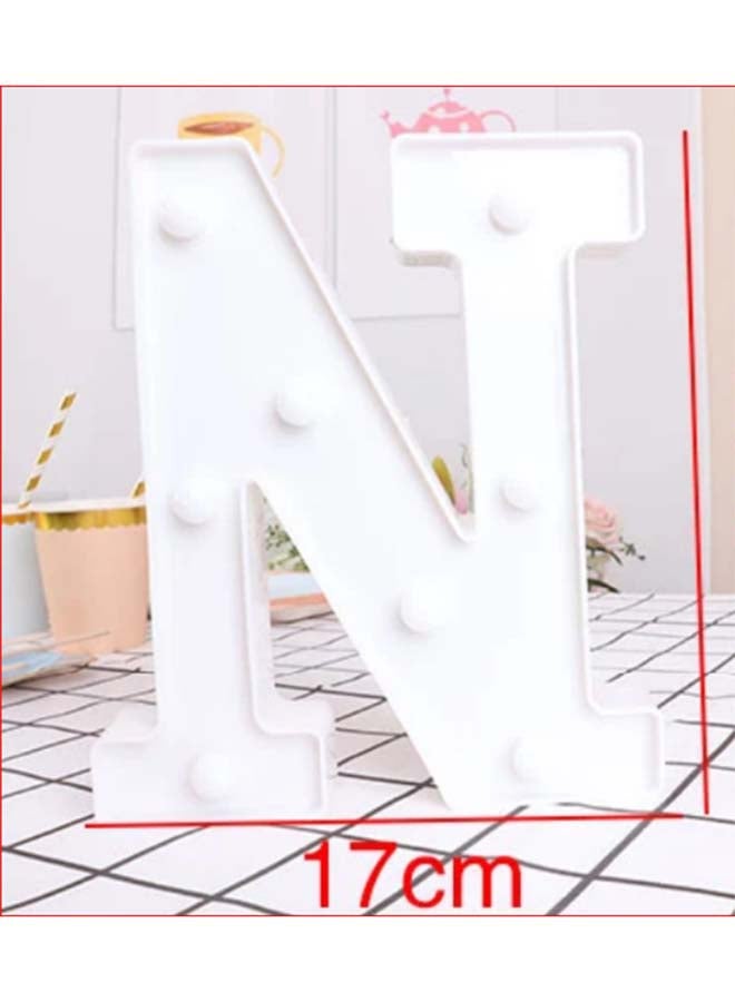Alphabet N Letter Shape Decorative LED Light Warm White 20x17cm - Image 2