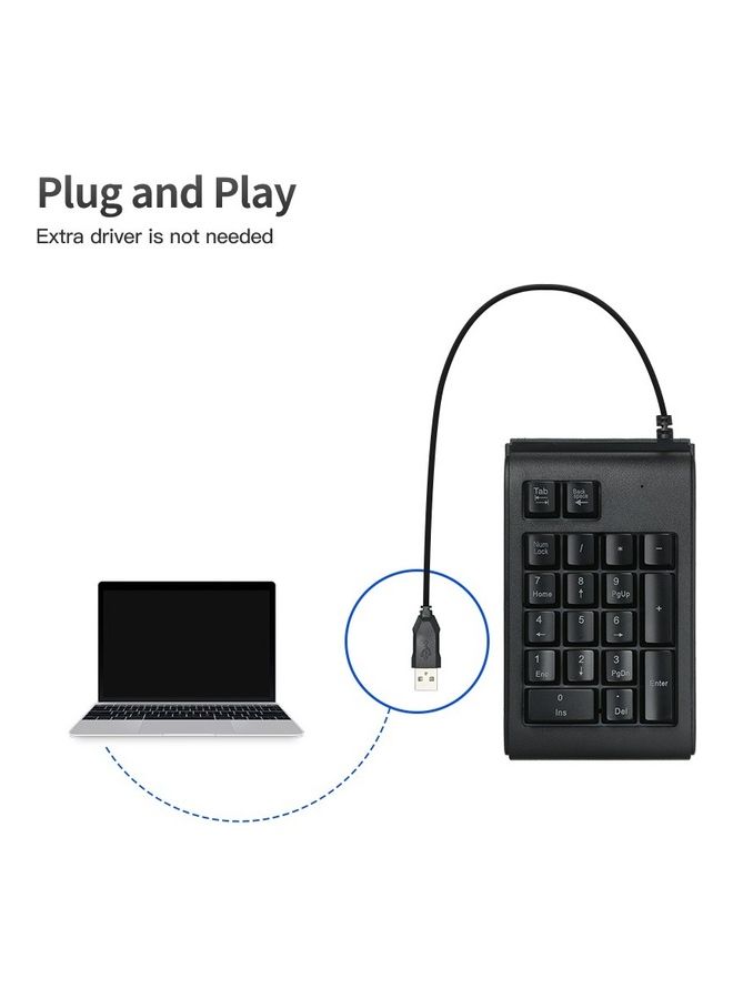 Generic - USB Wired 19 Keys Mechanical Mini Numeric Keypad Black - Image 1