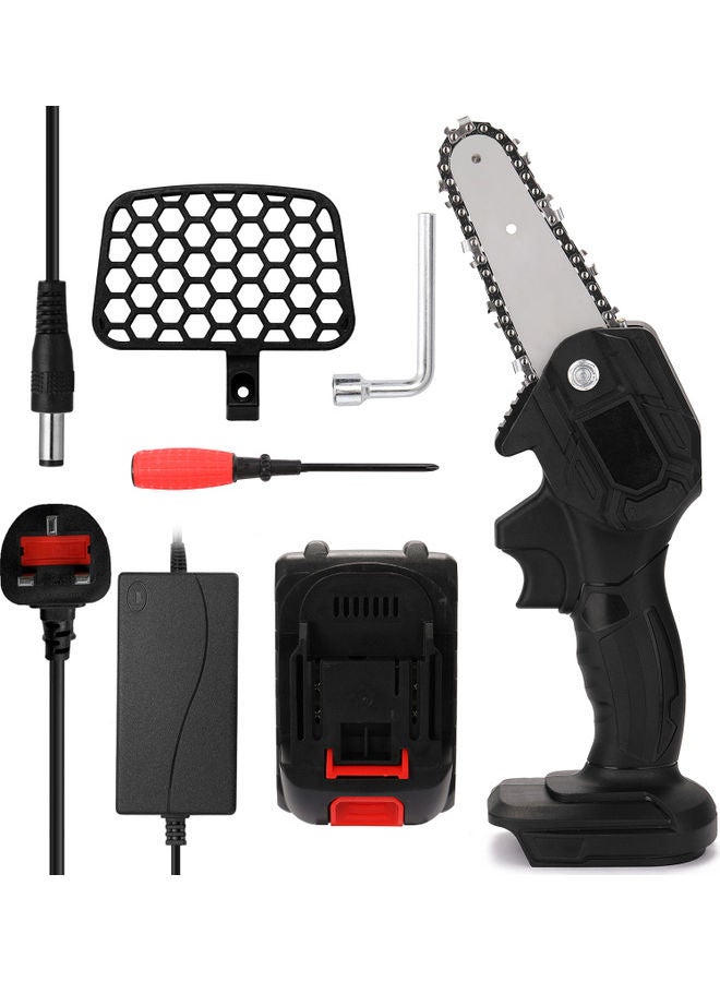 7-Piece Electric Chain Saw Set Black/Silver/Red - Image 1