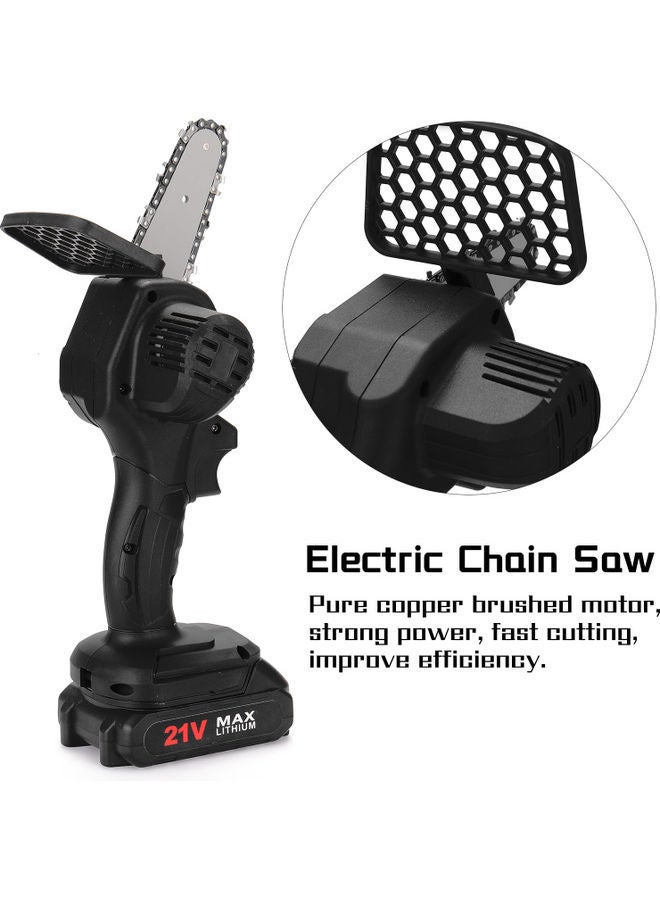 7-Piece Electric Chain Saw Set Black/Silver/Red - Image 2