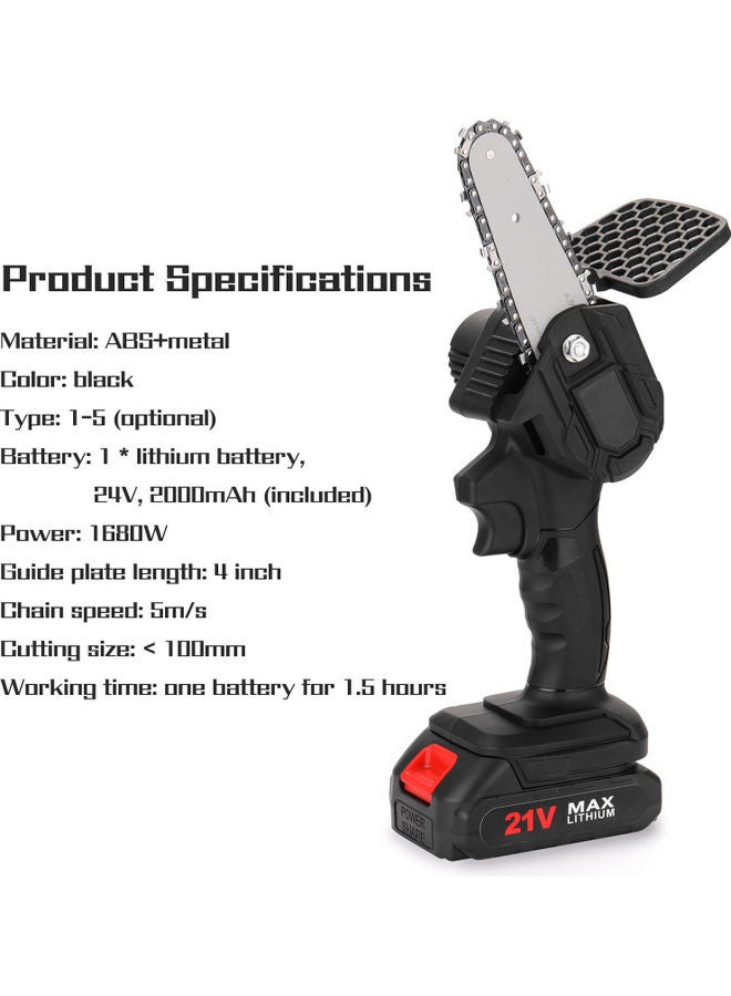 7-Piece Electric Chain Saw Set Black/Silver/Red - Image 3