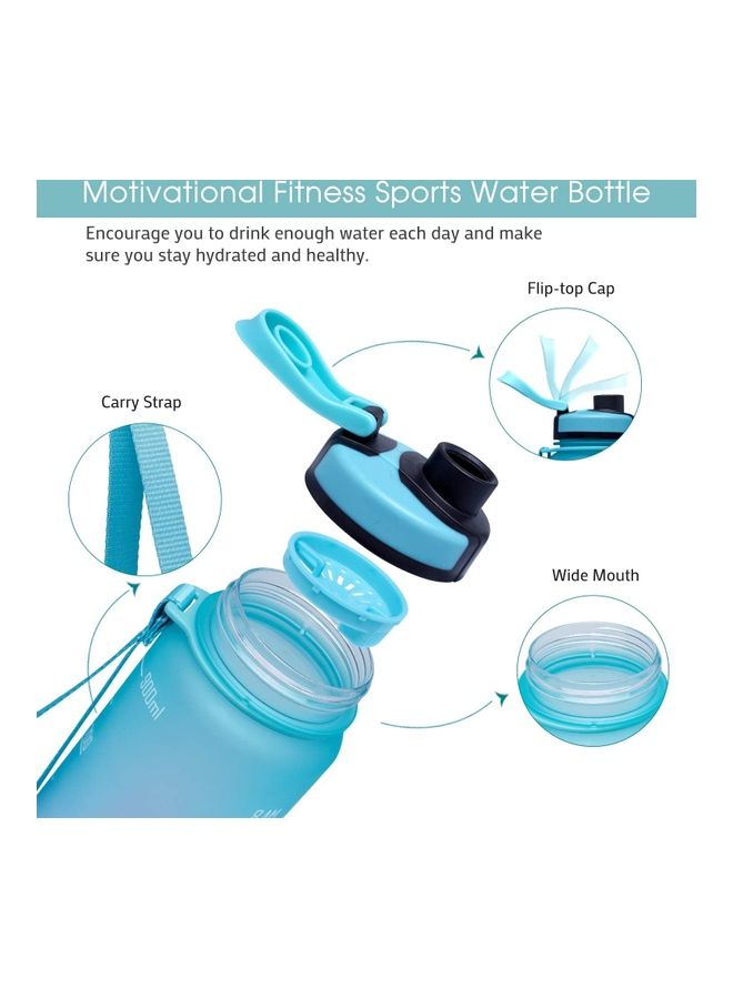XiuWoo - 1L Large Water Bottle with Motivational Time Marker Blue/Pink - Image 1