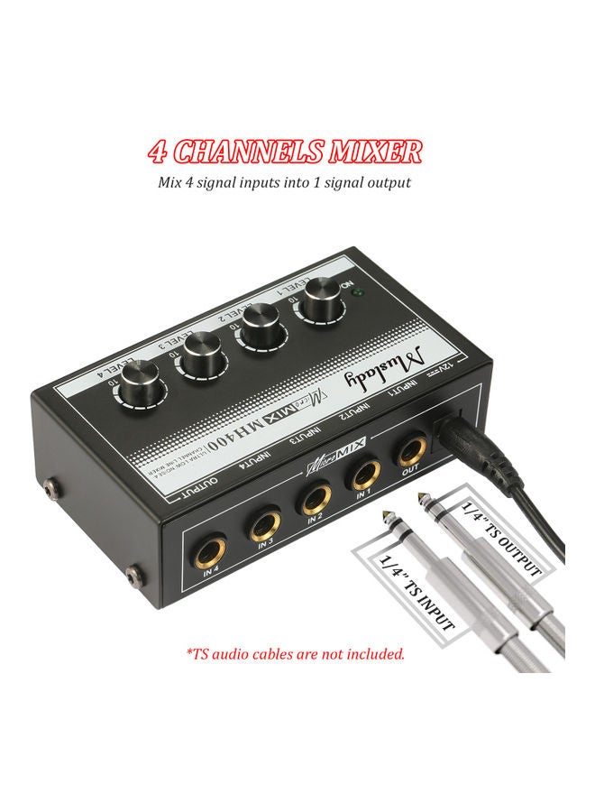 Muslady 4-Channel Line Mixer Audio I-8154UK Black  - Image 2
