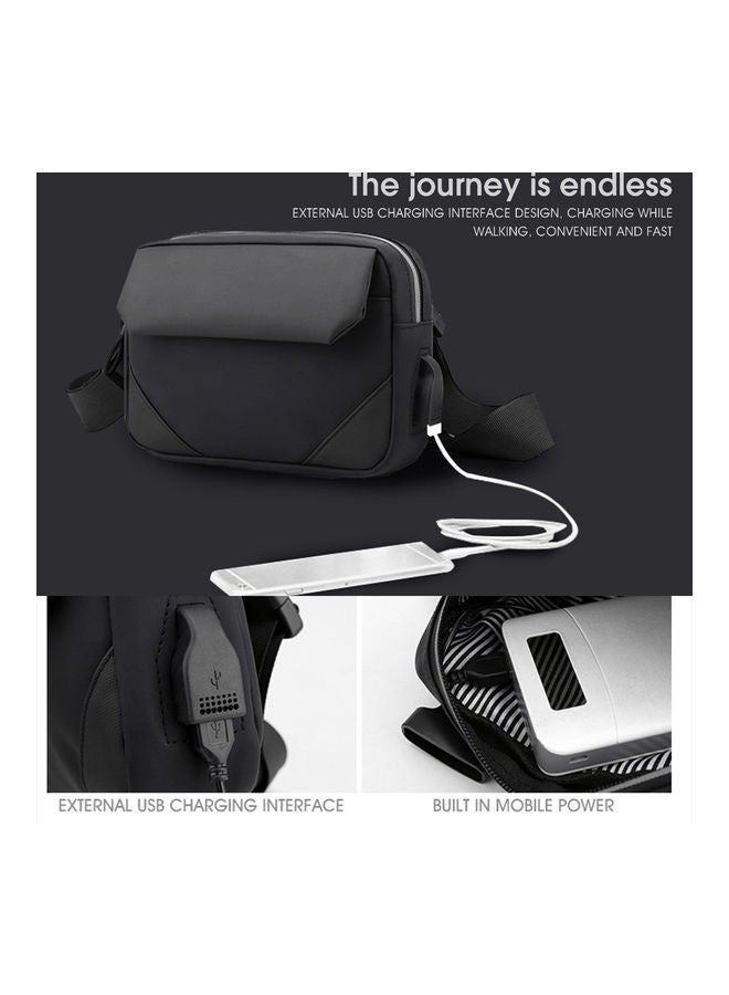 Generic Wear-Resistant Crossbody Single Shoulder Nylon Sling Bag with Charging Port  - Image 3