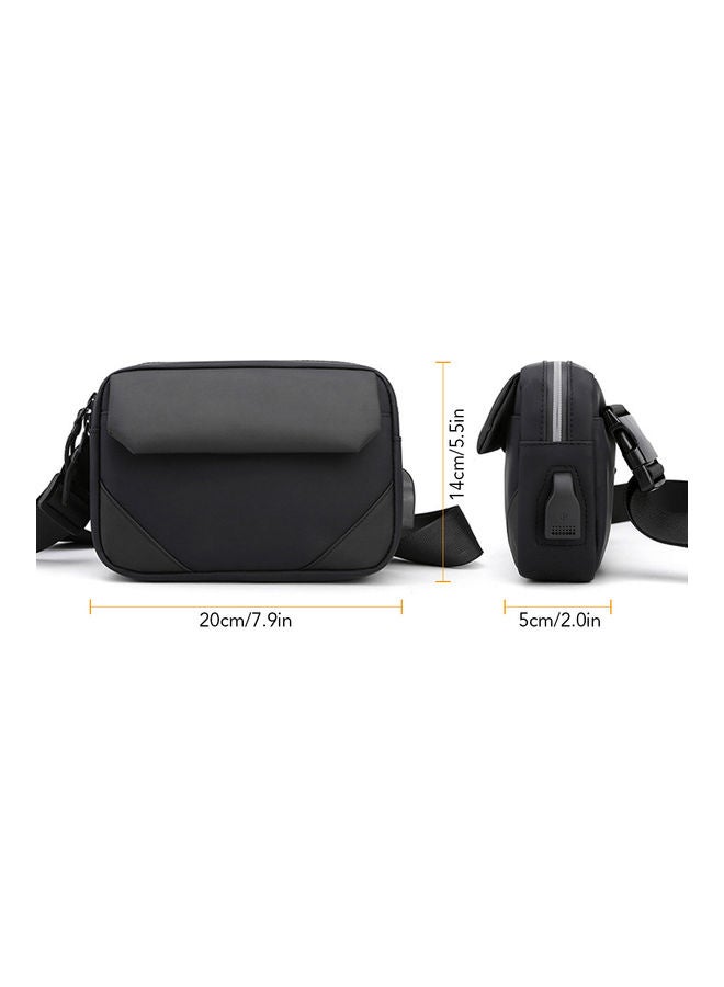 Generic Wear-Resistant Crossbody Single Shoulder Nylon Sling Bag with Charging Port  - Image 2