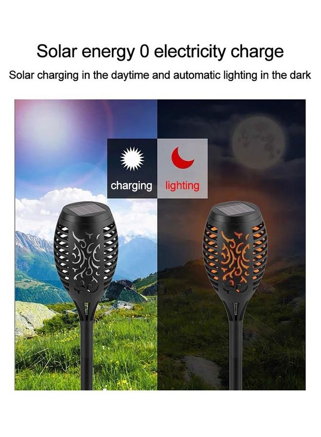 6-Piece LED Solar Garden Light Black - Image 5