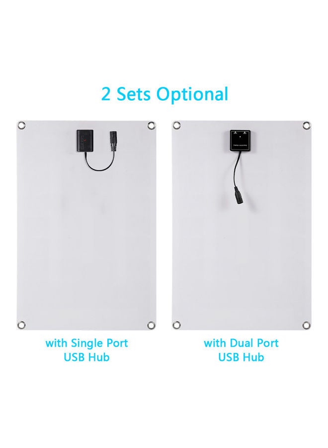 Generic 20W Solar Panel Kit with 2-Port USB Hub Black  - Image 2