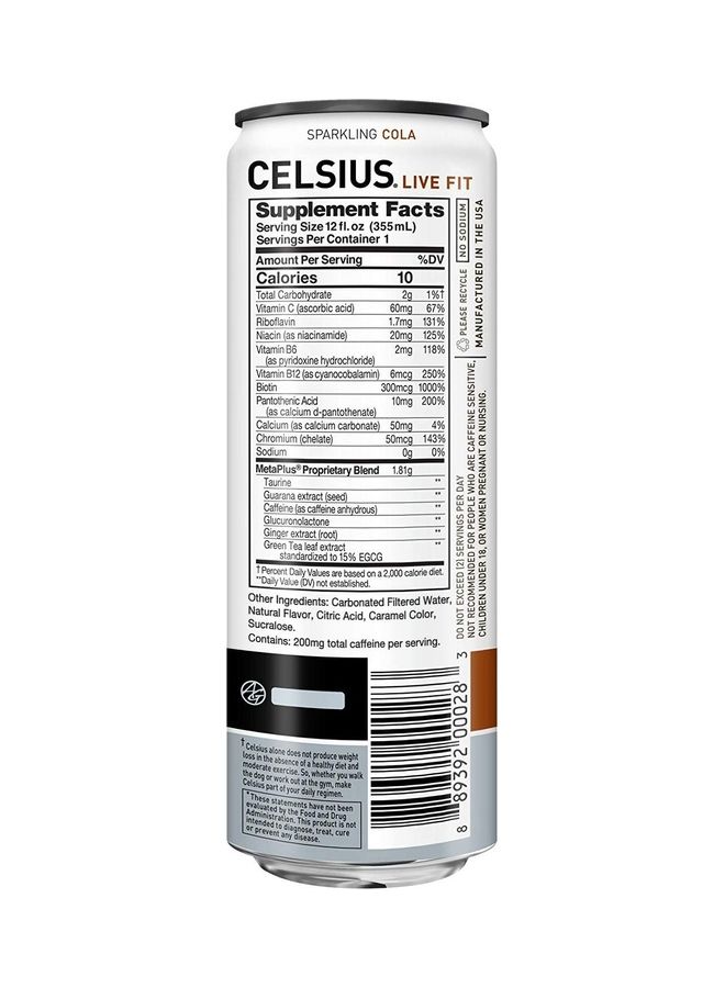 Celsius Sparkling Cola Essential Energy Drink 12 Fl Oz 355mL (Pack of 12) - v1626953967/N49352686A_4