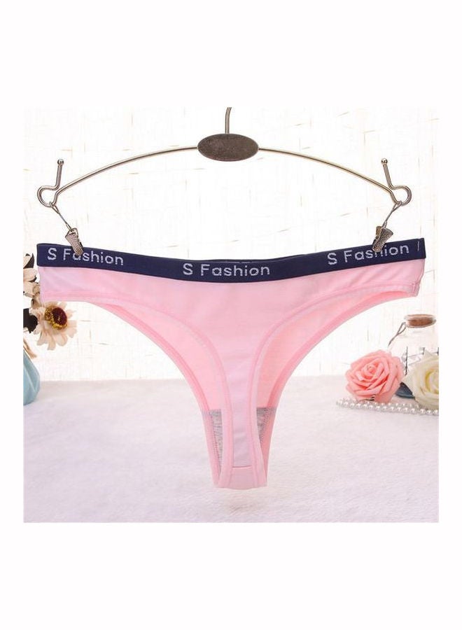 Pack Of 3 Solid Pattern T-Back Briefs Pink/White/Red - Image 3
