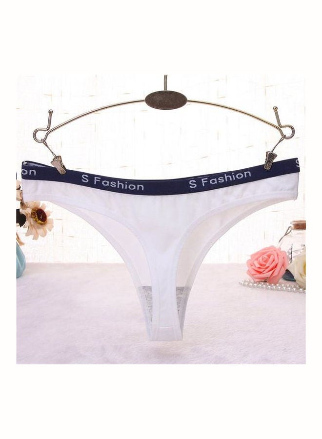 Pack Of 3 Solid Pattern T-Back Briefs Pink/White/Red - Image 4