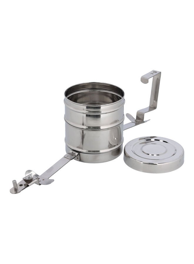 DELCASA 2-Layer Stainless Steel Tiffin Lunch Box Silver 14x9x15cm  - Image 3