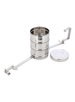 DELCASA 3-Layer Stainless Steel Tiffin Lunch Box Silver 14x9x15cm  - Image 2