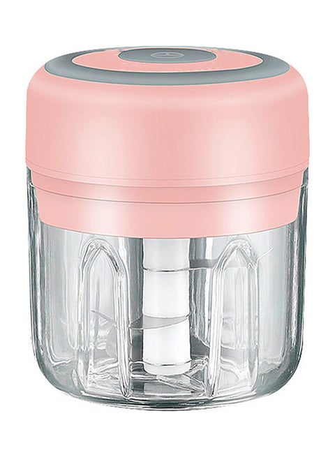 Household Electric Mini Garlic Chopper Food Chopper Pink/Clear