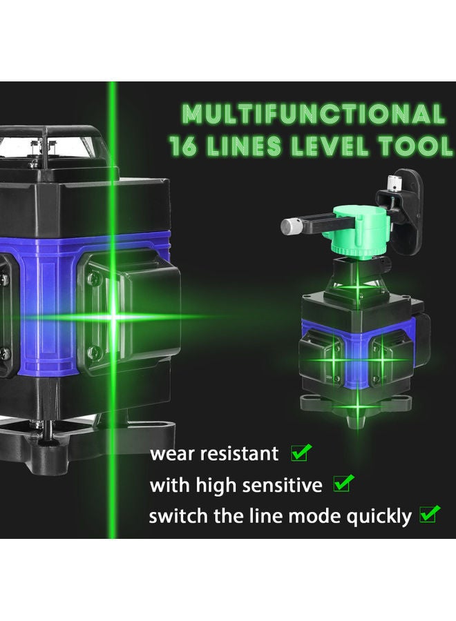 Generic - Multifunctional 4D 16 Lines Laser Level  Self Leveling Machine Blue/Black - Image 1