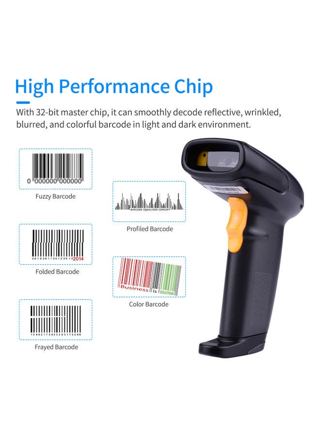 Aibecy Handheld 1D Barcode Scanner USB Wired Compatible with Windows Android Mac for Supermarket Library Logistics Warehouse Black - Image 3