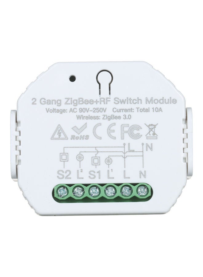 Generic 2-Gang ZigBee And RF Switch Module White  - Image 1