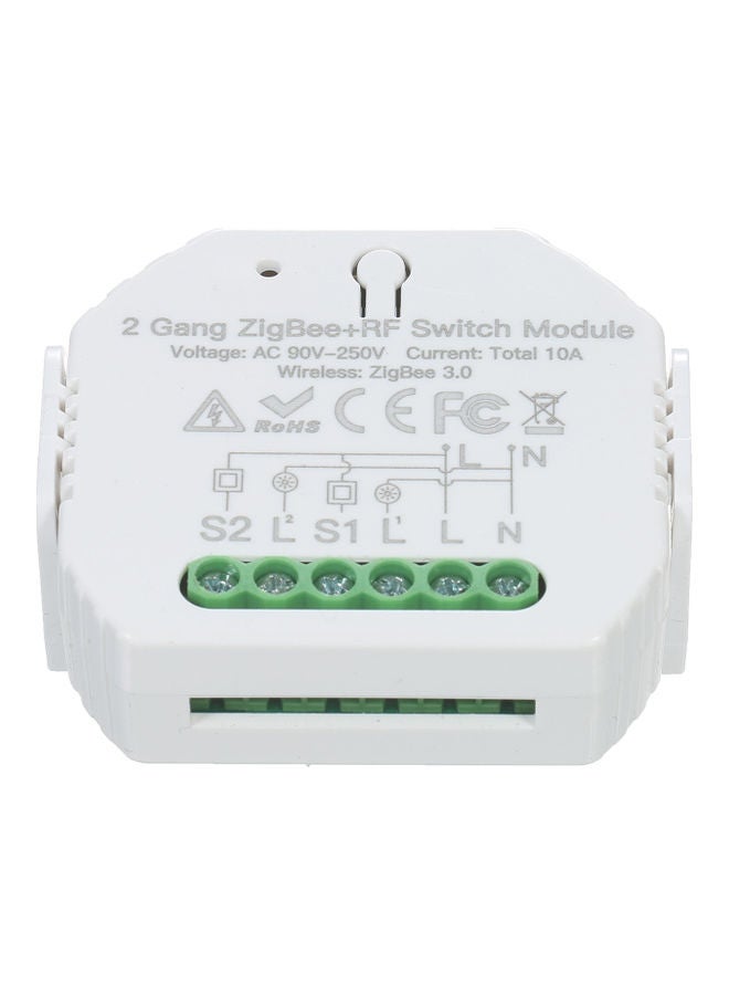Generic 2-Gang ZigBee And RF Switch Module White  - Image 3