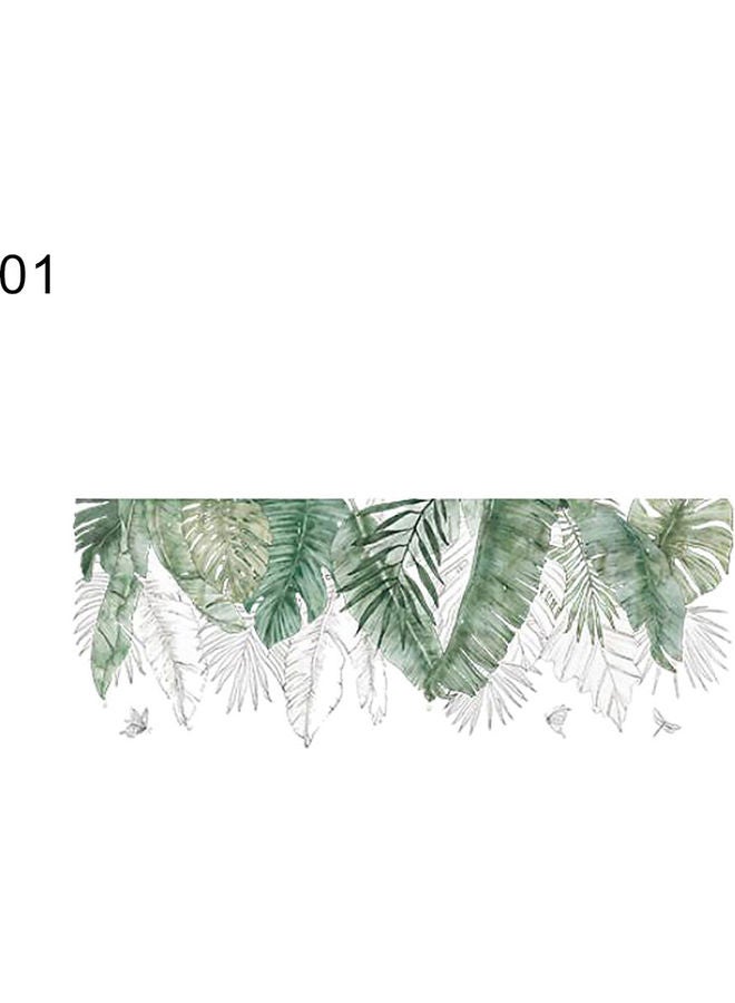 Tropical Plant Leaf Bonsai Self Adhesive Mural Wall Sticker Green - Image 1