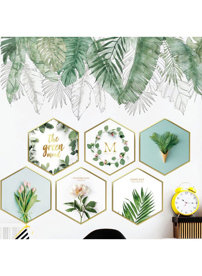 Tropical Plant Leaf Bonsai Self Adhesive Mural Wall Sticker Green - Image 2