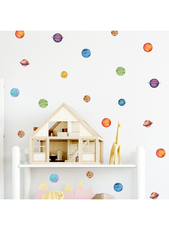 Pack Of 5 Colourful Planet Pattern Wall Sticker Set Multicolour - Image 2