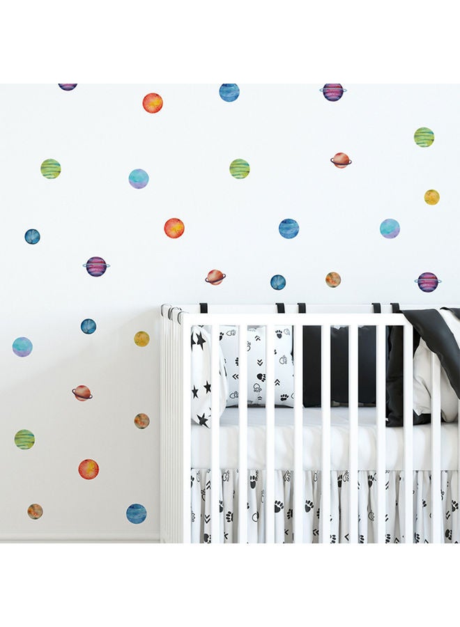 Pack Of 5 Colourful Planet Pattern Wall Sticker Set Multicolour - Image 3