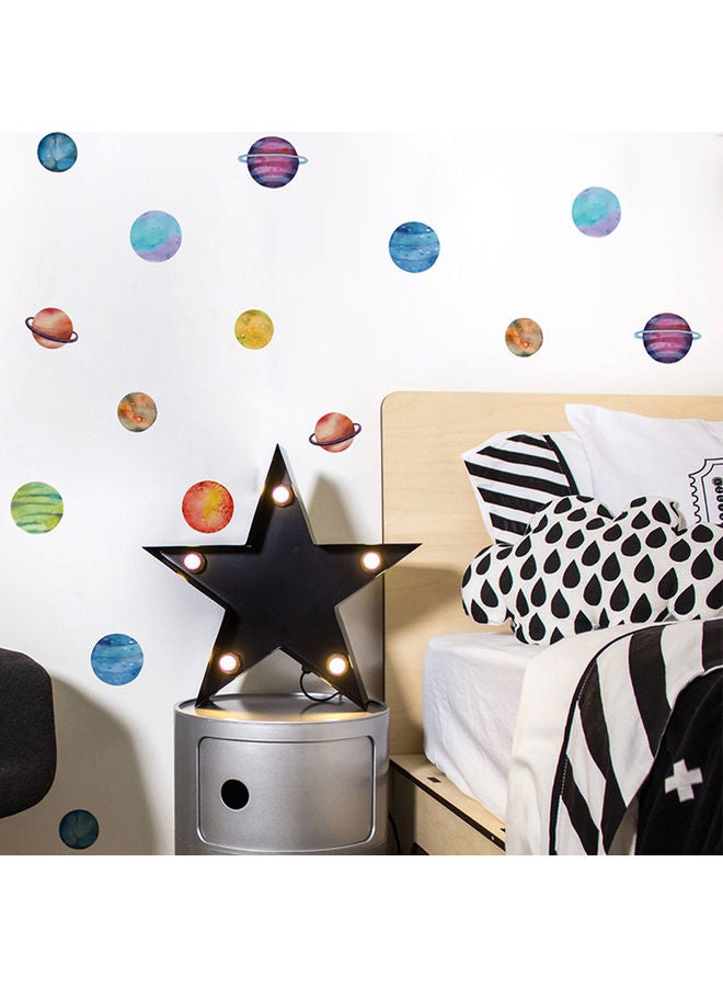 Pack Of 5 Colourful Planet Pattern Wall Sticker Set Multicolour - Image 4