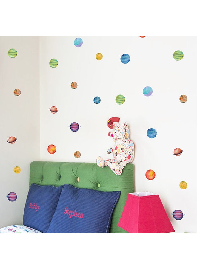 Pack Of 5 Colourful Planet Pattern Wall Sticker Set Multicolour - Image 5