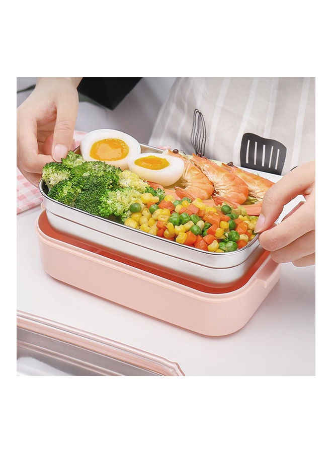 Multi Layer Lunch Box Pink 110x115x195mm - Image 3