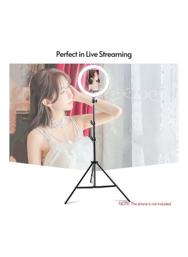 LED Fill Ring Light With Phone Holder Black - Image 5