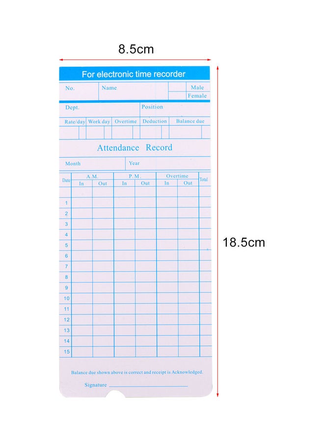 Generic 90-Piece Time Cards Set Multicolour  - Image 2