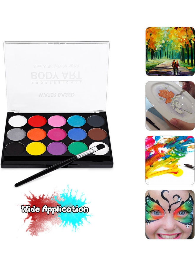 15-Piece Face Paint Colour Kit Set Multicolour - Image 1