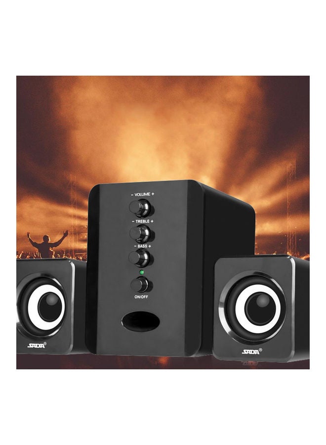 3-Piece Wired Desktop Stereo Speaker DWBLSPR487 Black  - Image 3