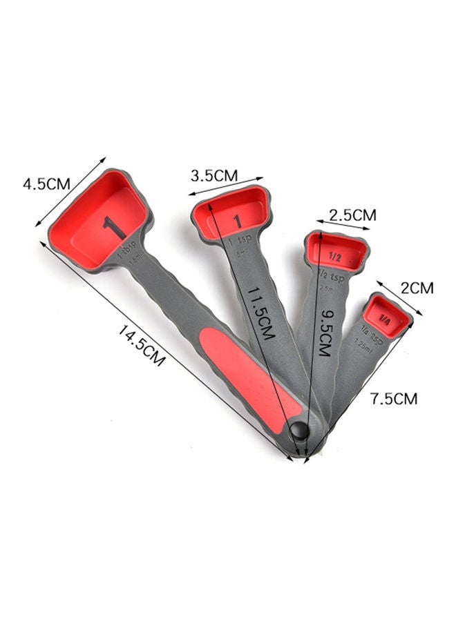8-Piece Measuring Cups And Spoons Multicolour Cups: 19x10.5cm,17x9cm,16x8cm, 15x7.2cm  - Image 4