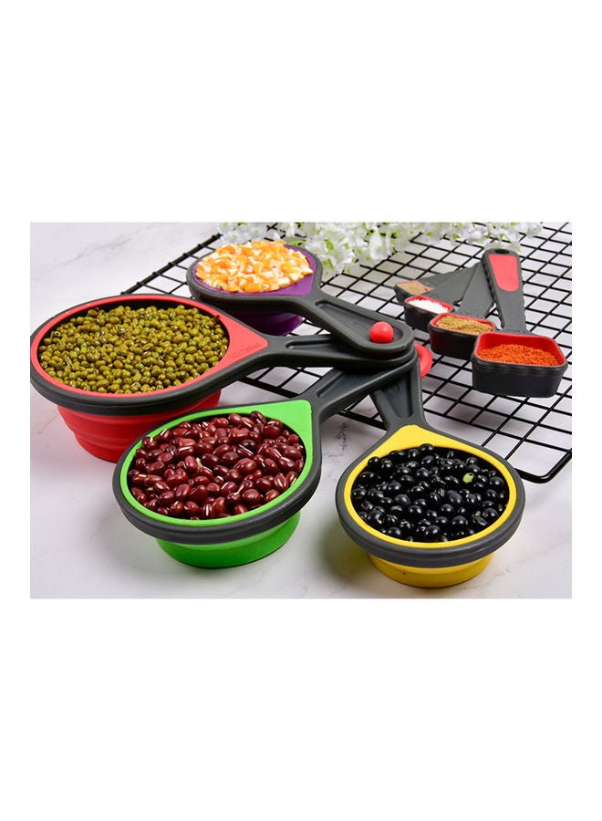 8-Piece Measuring Cups And Spoons Multicolour Cups: 19x10.5cm,17x9cm,16x8cm, 15x7.2cm  - Image 5