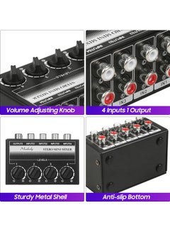 Muslady Mini Stereo 4 Channel Passive Audio Mixer  - Image 4
