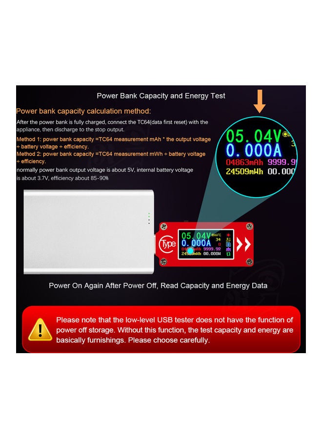 USB Type-C Color Display Voltmeter Red - Image 5