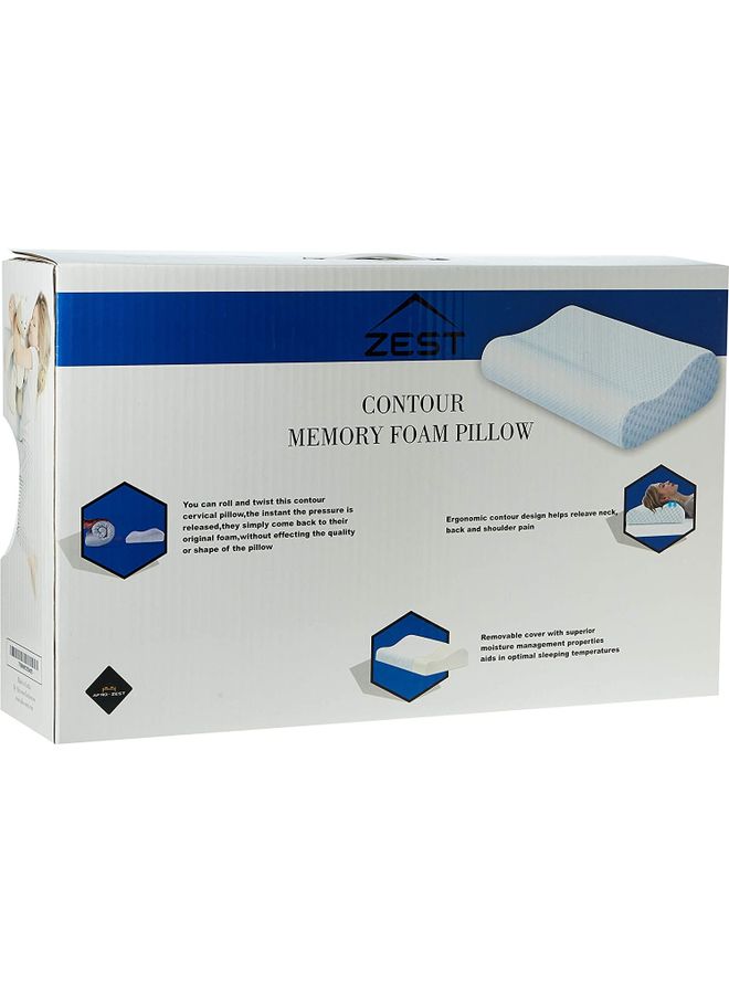 Zest - Protective Orthopedic Contour Pillow Memory Foam White 50 x 30 x 10cm - Image 1