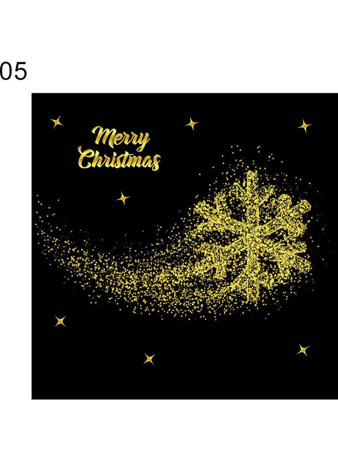 ملصق للجدار والنافذة بتصميم عبارة "Merry Christmas" أسود/ذهبي