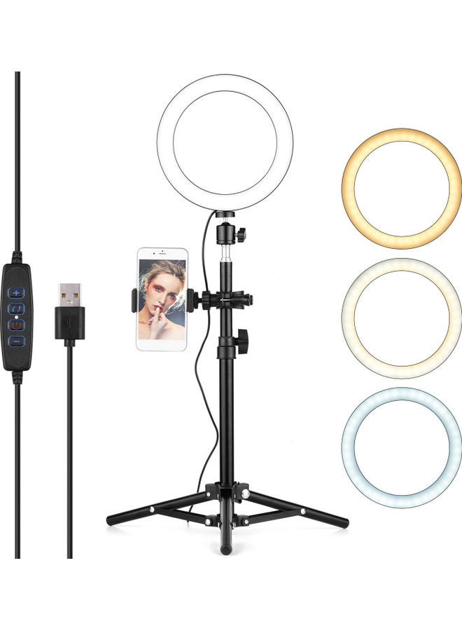20cm Diameter 3000K-6500K Bi-Colour Dimmable Ring Light Kit Multicolour  - Image 1