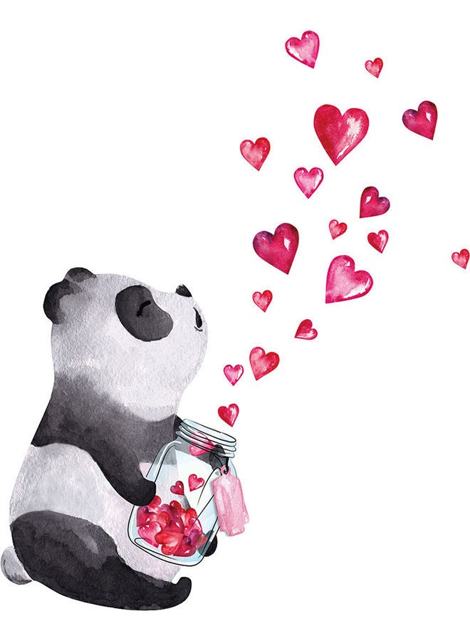 Panda Heart Wall Sticker Multicolour - Image 1
