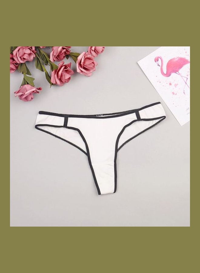 Pack Of 4 Solid Pattern G-String Briefs Multicolour  - Image 3